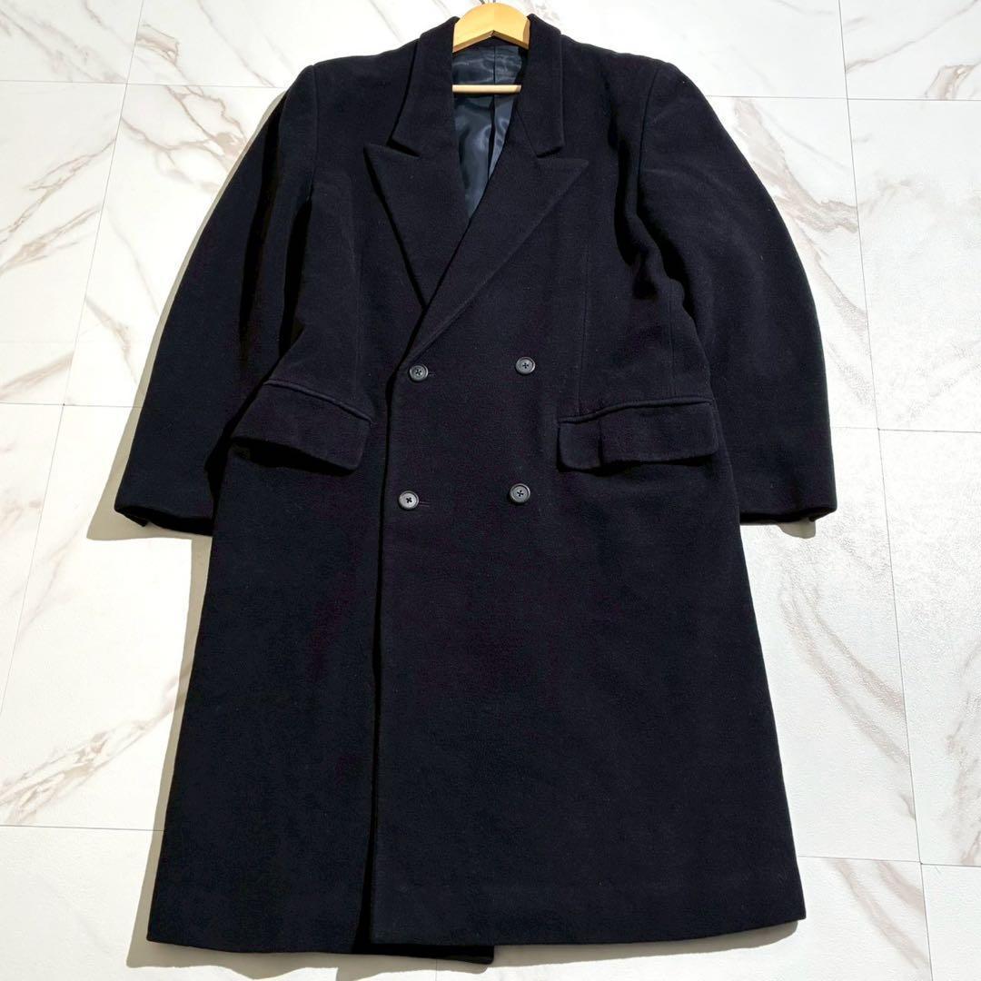 Y's for men 80s Double Chester Coat Wool Nylon Navy Size L