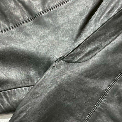 ISSEY MIYAKE MEN 96AW Lamb Leather Biker Pants Black Size 34