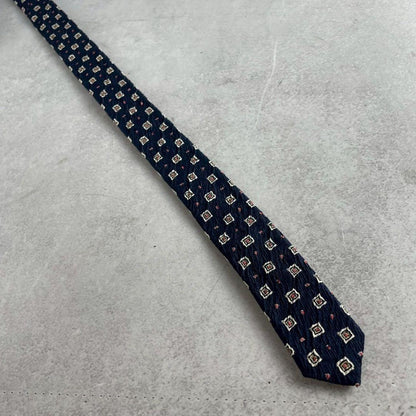 ISSEY MIYAKE MEN Pleated Patterned Silk Tie Size ONE SIZE