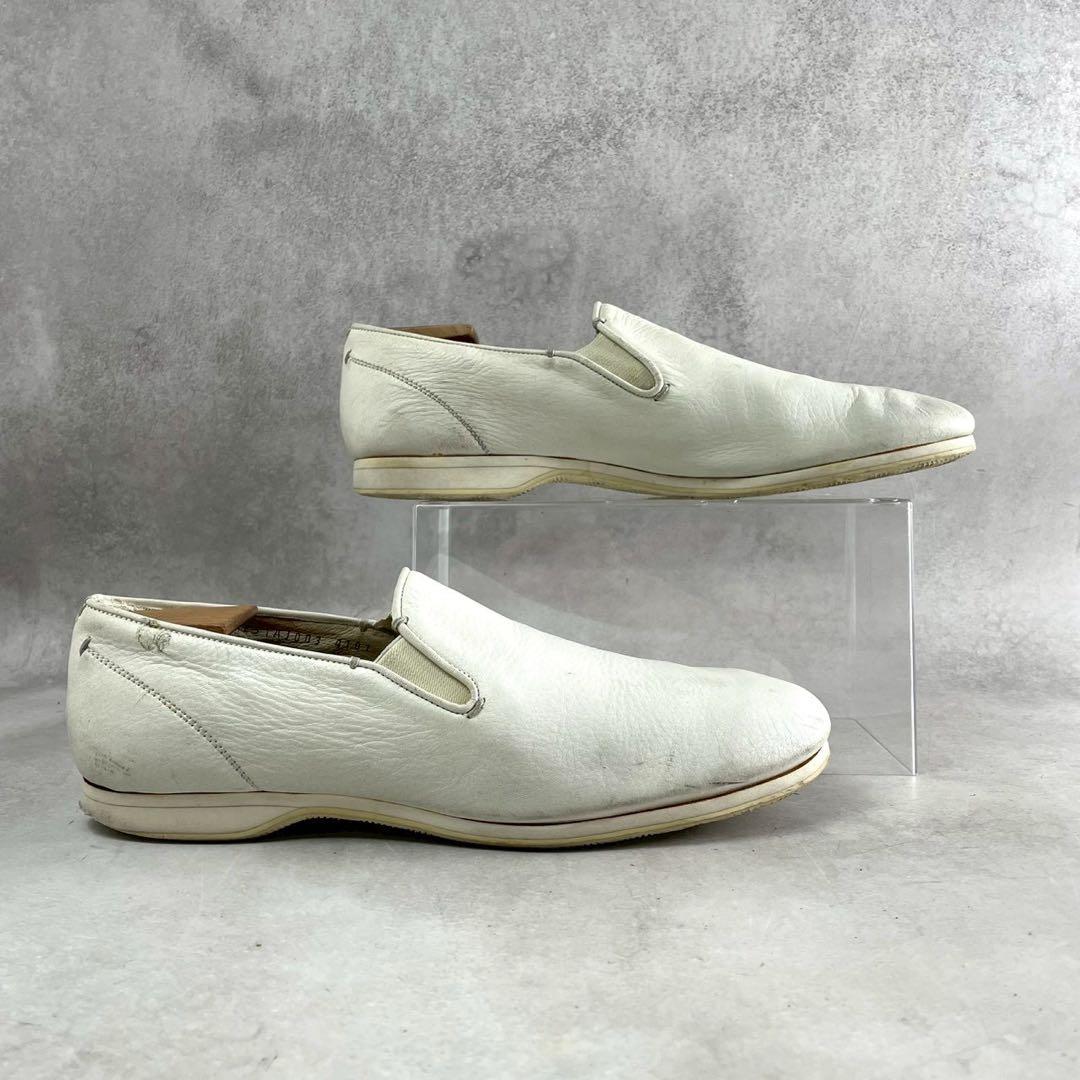ISSEY MIYAKE MEN 2005SS Leather Slip-On Shoes White Size 8