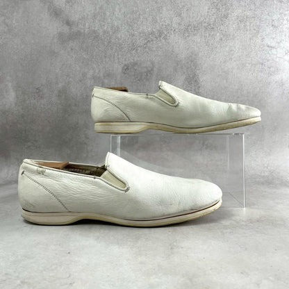ISSEY MIYAKE MEN 2005SS Leather Slip-On Shoes White Size 8
