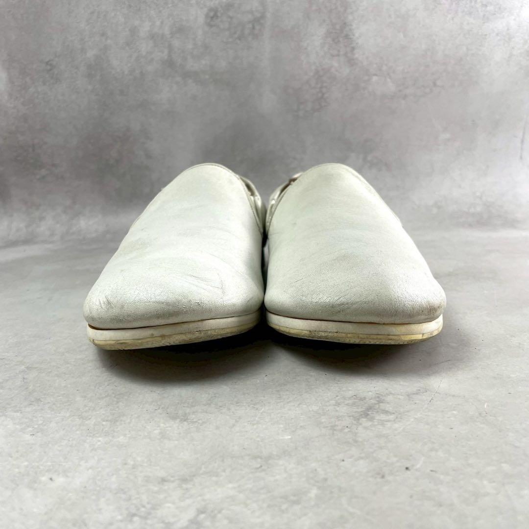 ISSEY MIYAKE MEN 2005SS Leather Slip-On Shoes White Size 8