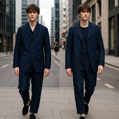 Yohji Yamamoto POUR HOMME Oversized Suit Blue Size L