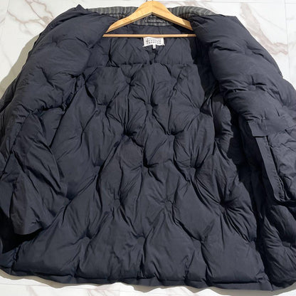 Maison Margiela Glam Slam Striped Down Jacket Gray Size L