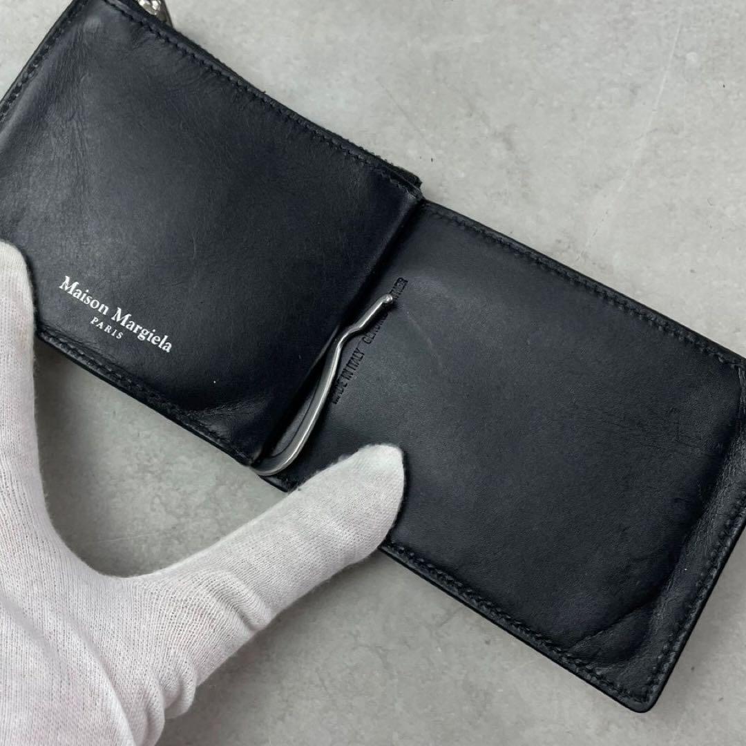 MAISON MARGIELA Leather Money Wallet Black Size ONE SIZE