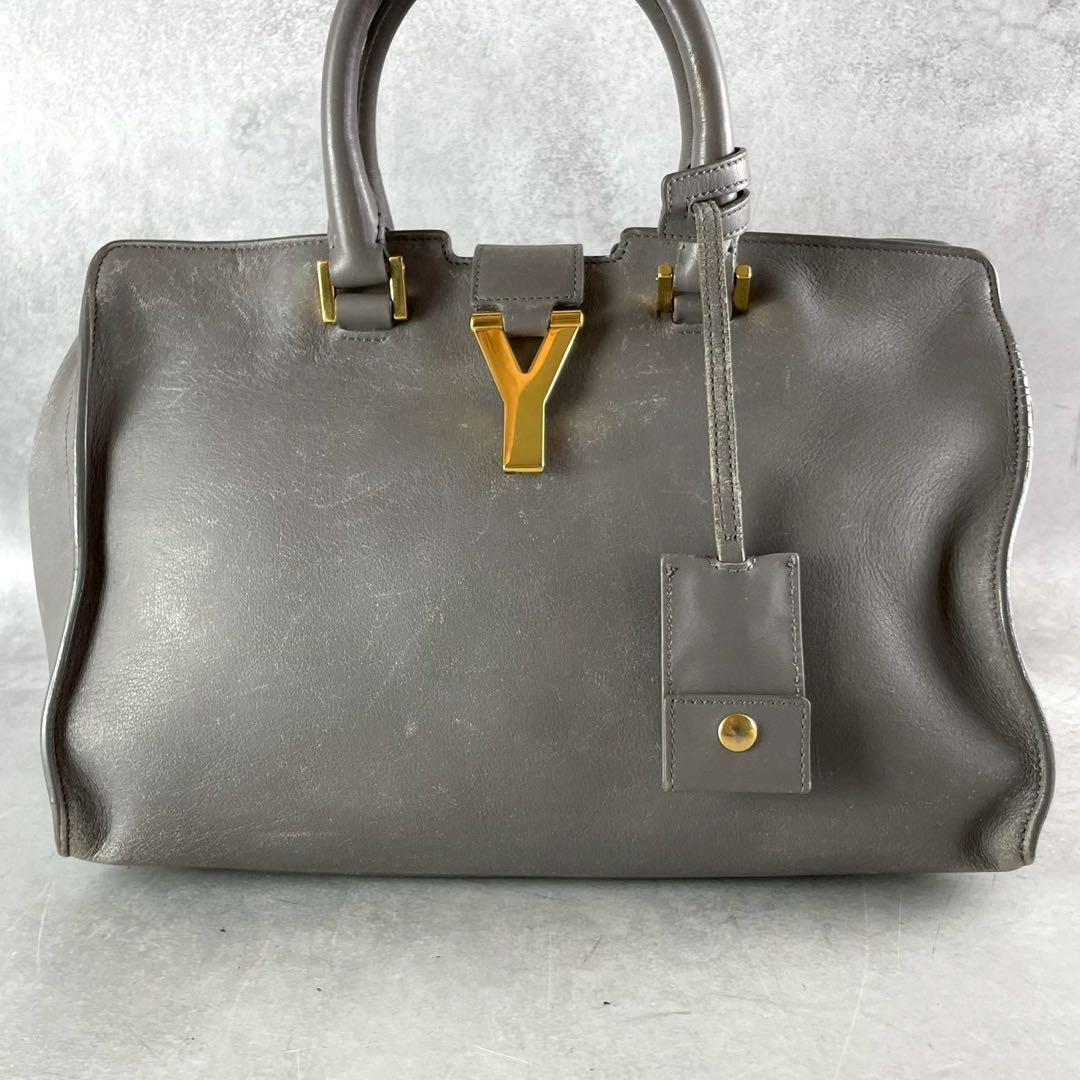 SAINT LAURENT PARIS Petite Cabas Bag Gray Size ONE SIZE