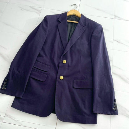 Yohji Yamamoto PH 12SS Gold Button Cotton Blazer Navy Size L
