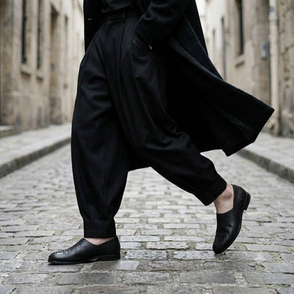 ISSEY MIYAKE MEN 90s Vintage Braided Leather Slip-On Black