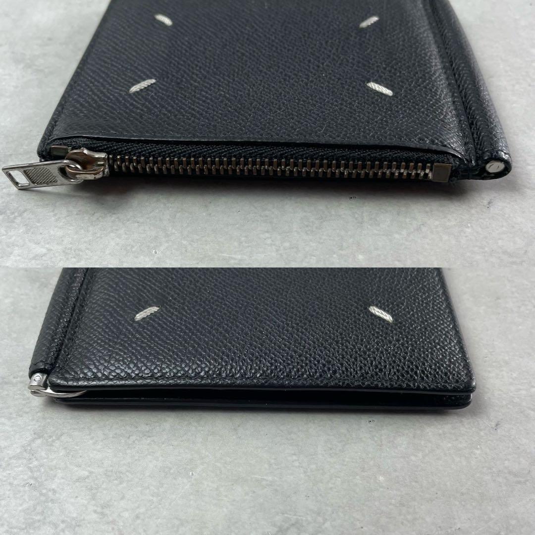 MAISON MARGIELA Leather Money Wallet Black Size ONE SIZE
