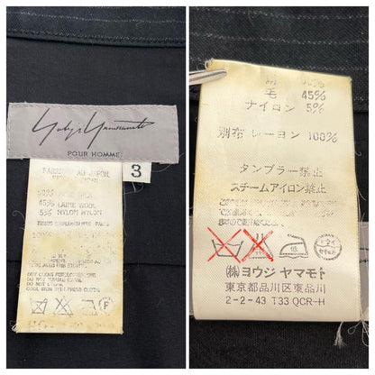 Yohji Yamamoto PH 00s Pleated Silk Wool Shirt Black Size XL