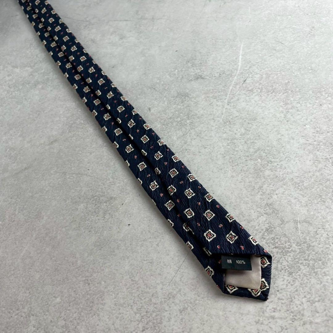 ISSEY MIYAKE MEN Pleated Patterned Silk Tie Size ONE SIZE