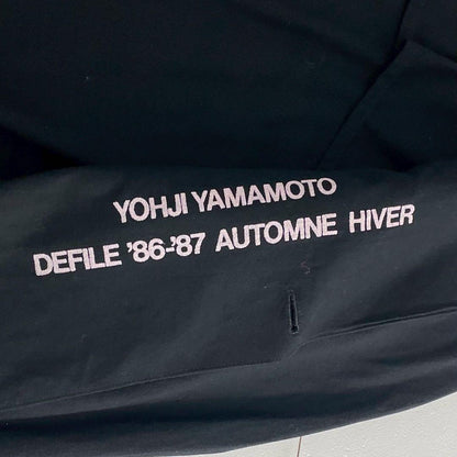 Yohji Yamamoto 86AW Rib Collar Cotton Long Coat Black Size L