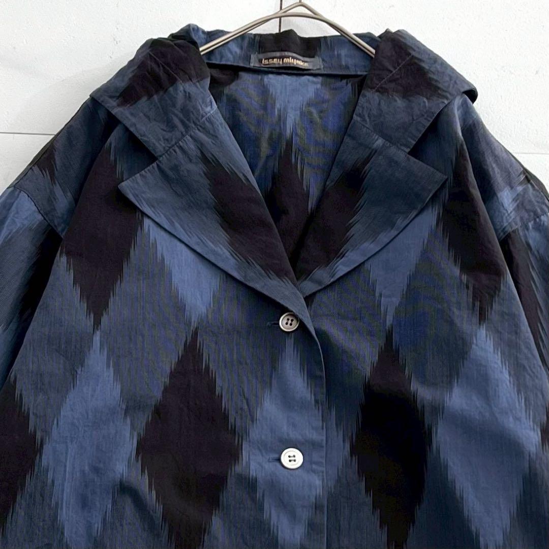 ISSEY MIYAKE 80s Vintage Cotton Check Blazer Black Size L