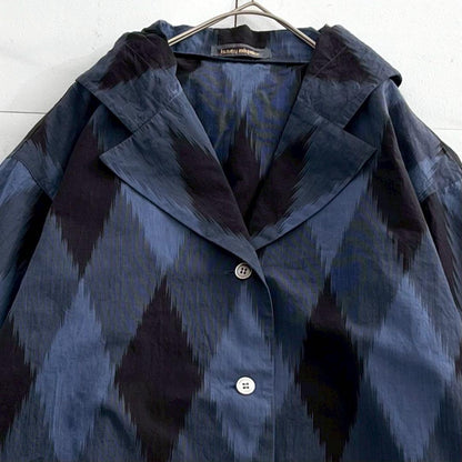 ISSEY MIYAKE 80s Vintage Cotton Check Blazer Black Size L