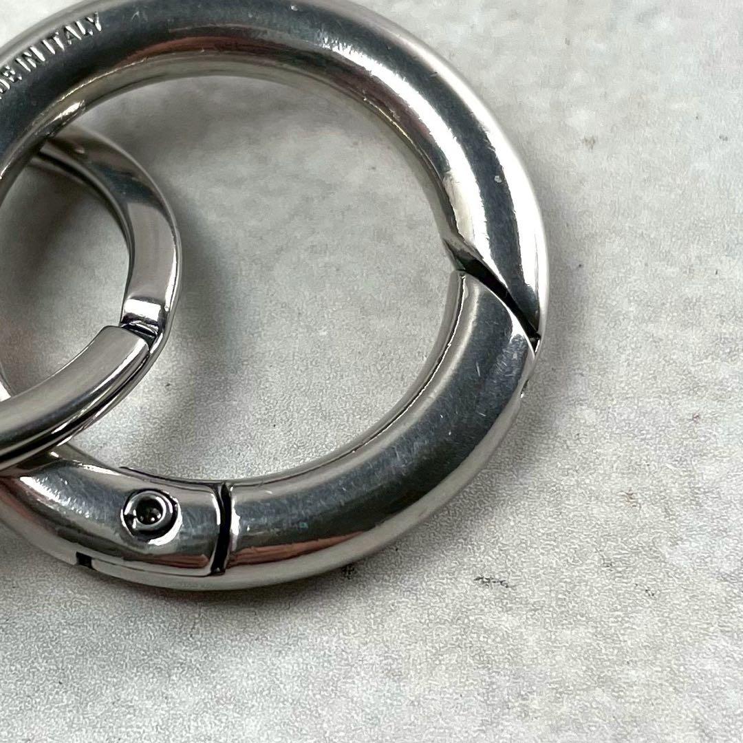 BALENCIAGA Typo Metal Logo Keyring Silver Size ONE SIZE