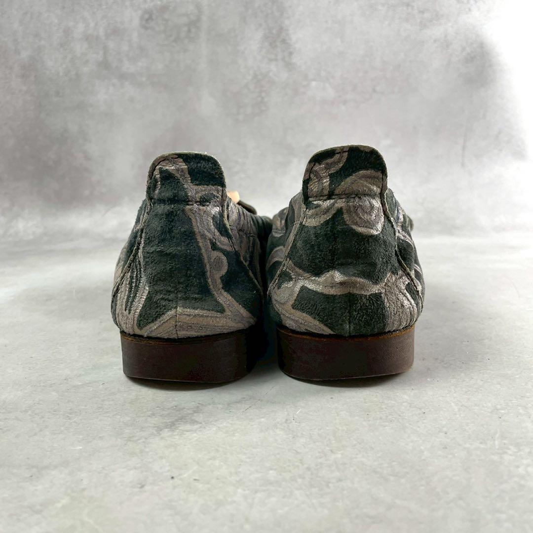 ISSEY MIYAKE MEN Archive Floral Suede Loafers Green