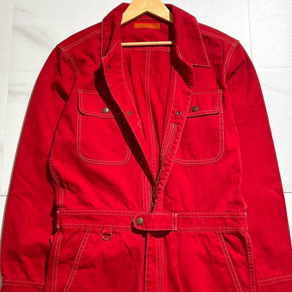 ISSEY MIYAKE MEN Cotton Long Sleeve Overalls Red Size L