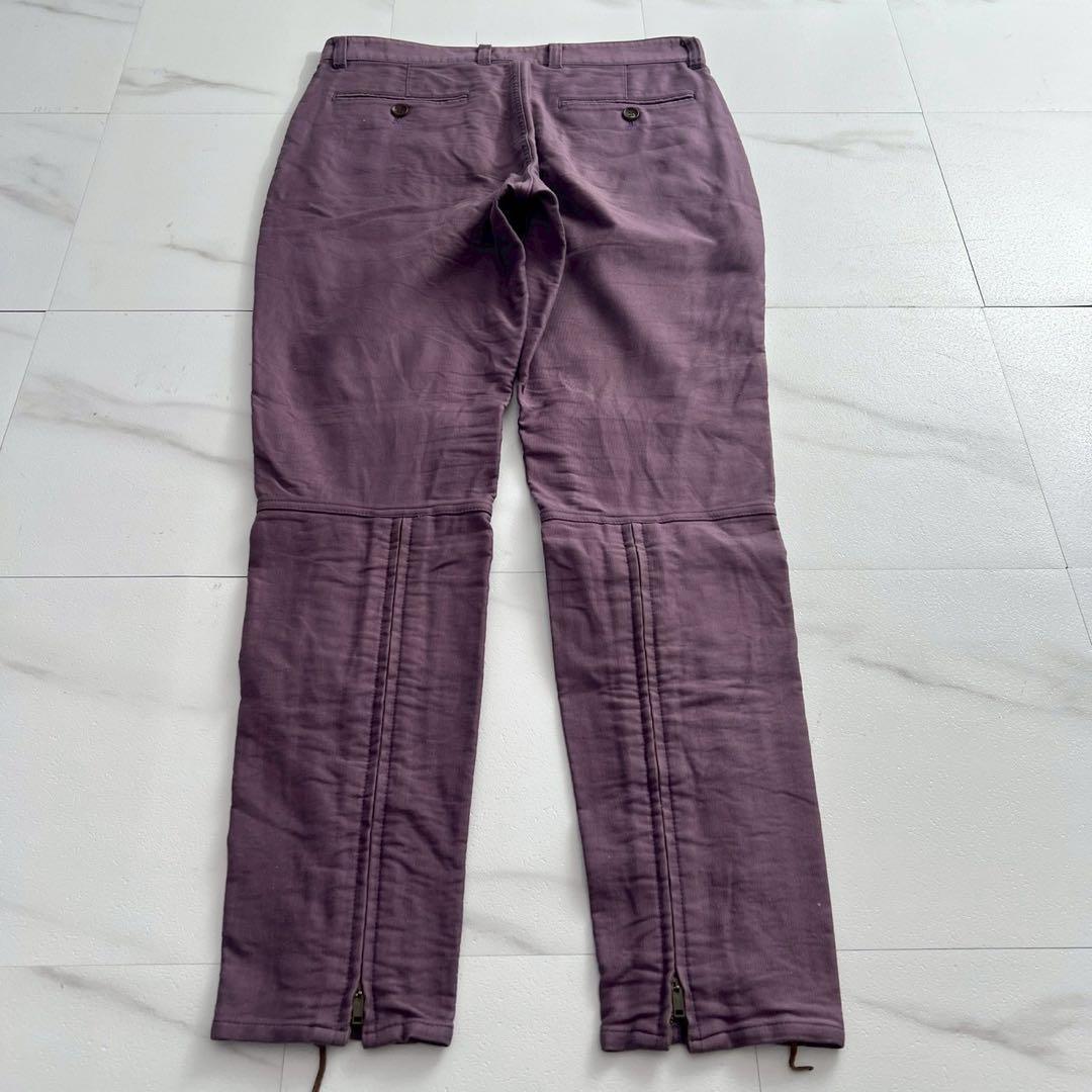ISSEY MIYAKE MEN 05AW Leather Lace-Up Pants Purple Size XL