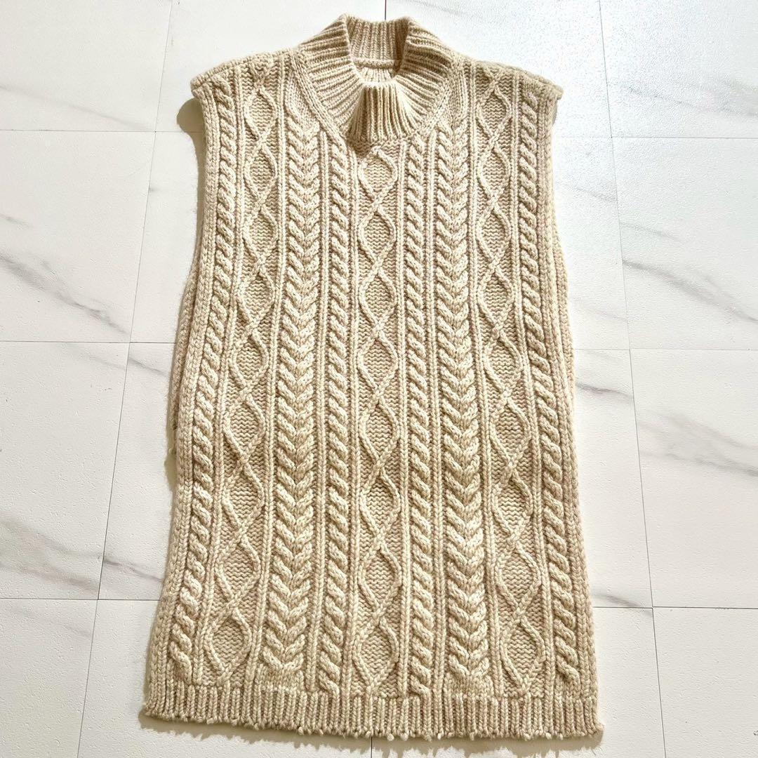 MAISON MARGIELA 20AW Wool Mohair Cable Knit Vest Size L