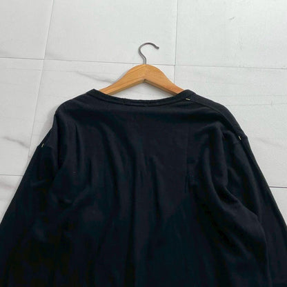 ISSEY MIYAKE MEN 03AW White Stitch Cotton Knit Black Size XL