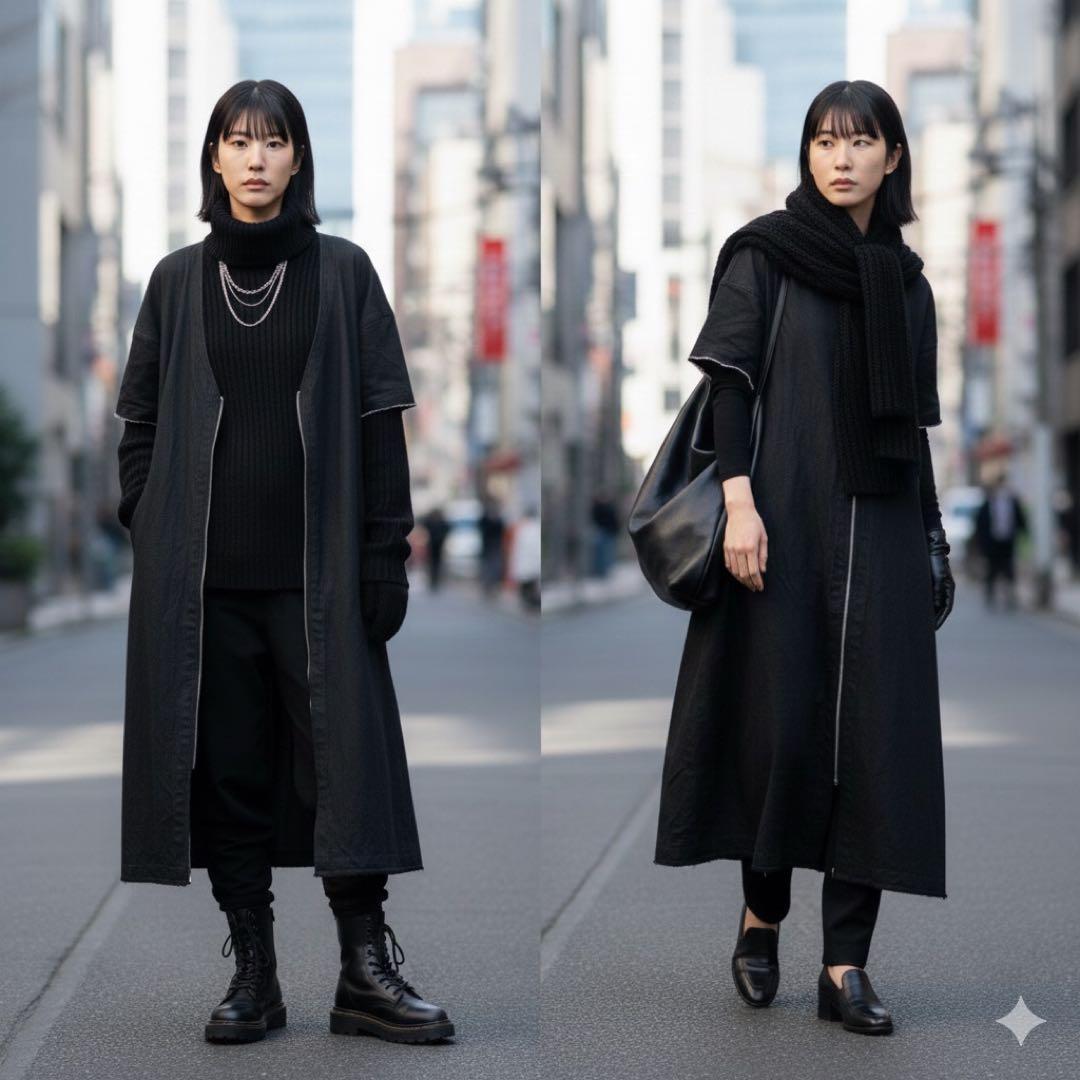 Yohji Yamamoto 03SS Denim Silk Zip Coat Black Size L