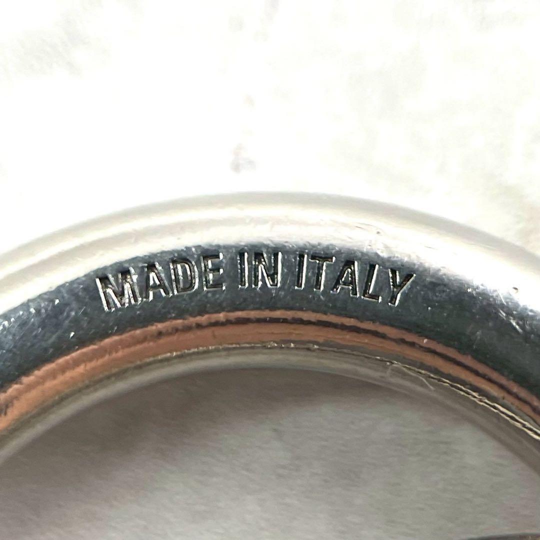 BALENCIAGA Typo Metal Logo Keyring Silver Size ONE SIZE