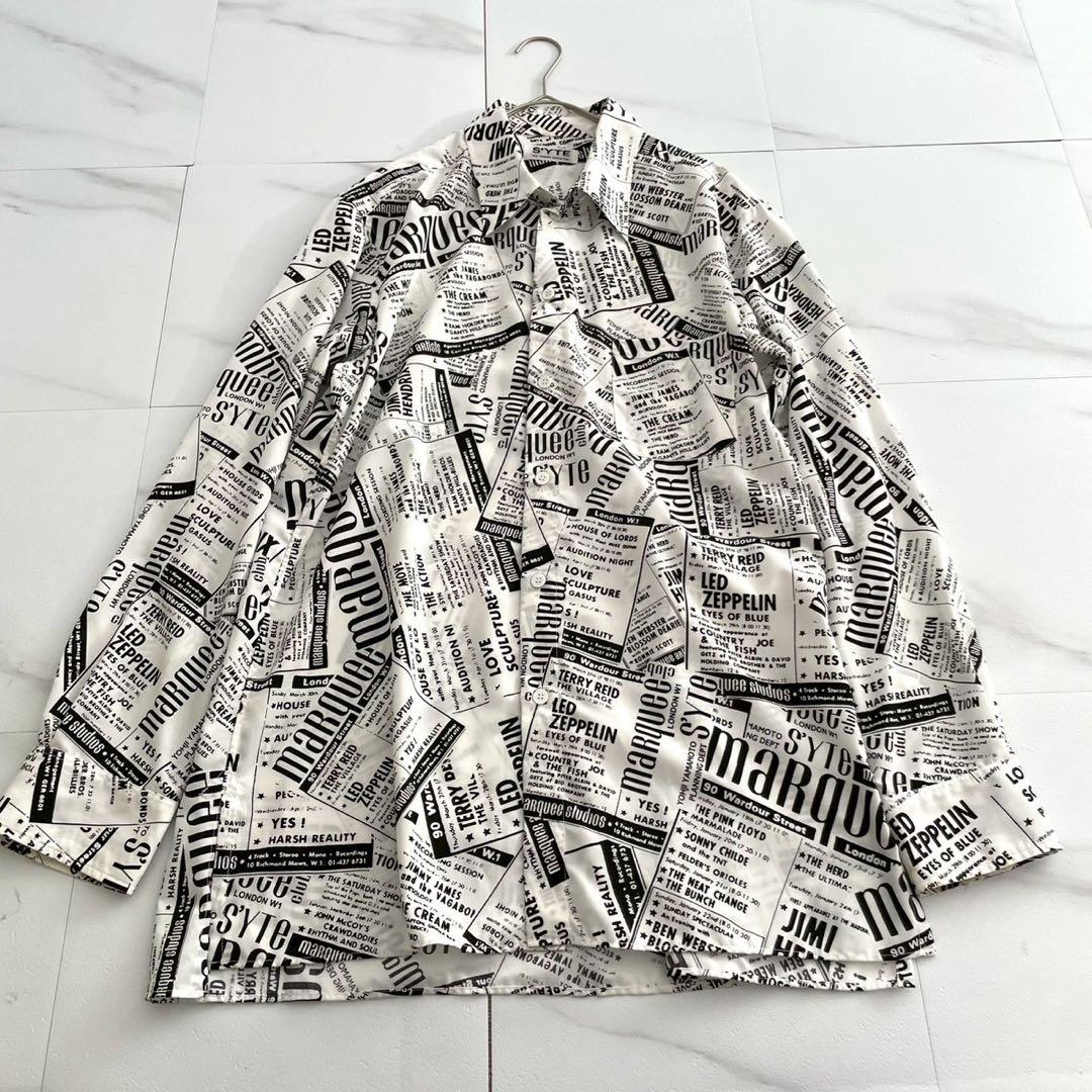 marquee club shirt Newspaper Print Long Sleeve Shirt Size XL