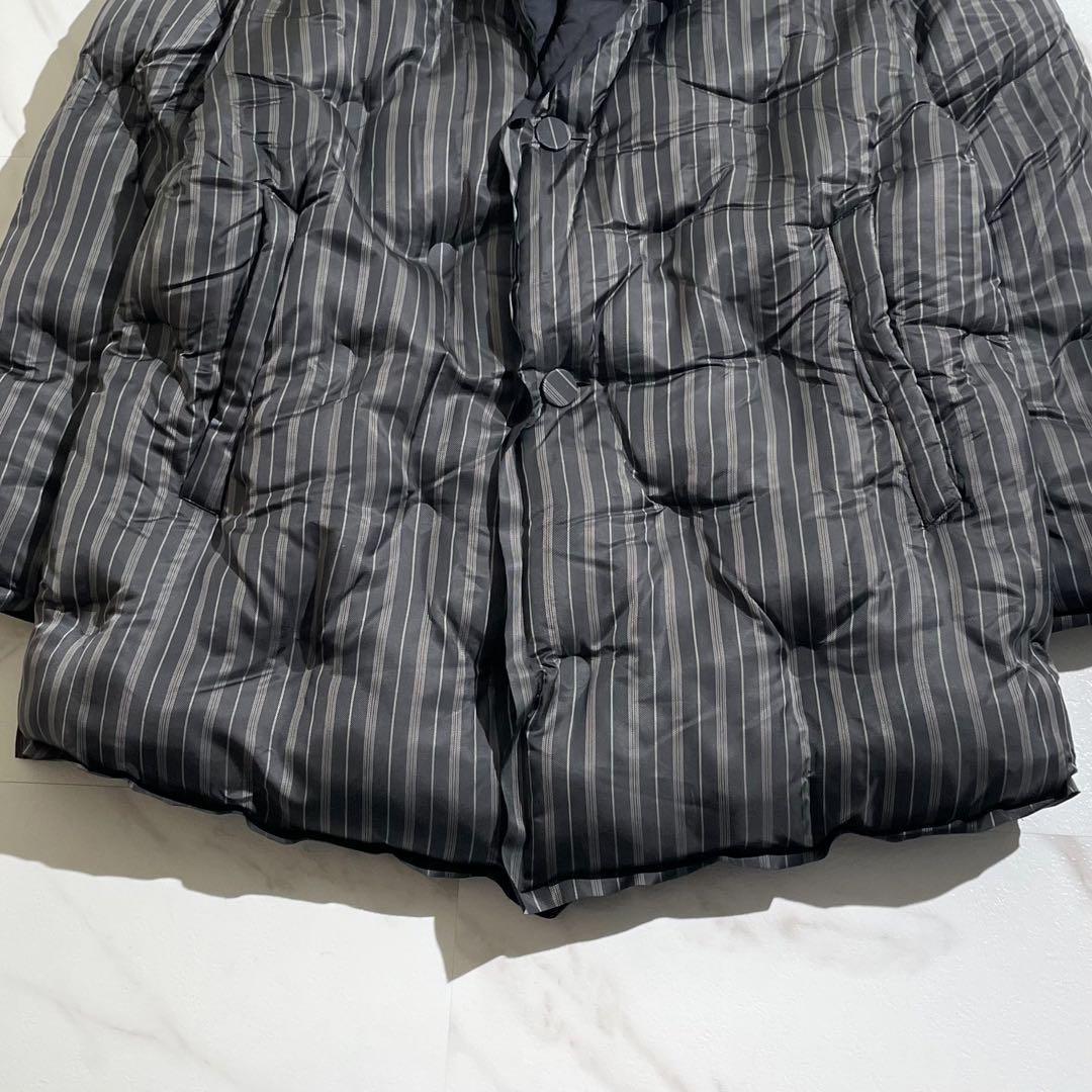 Maison Margiela Glam Slam Striped Down Jacket Gray Size L