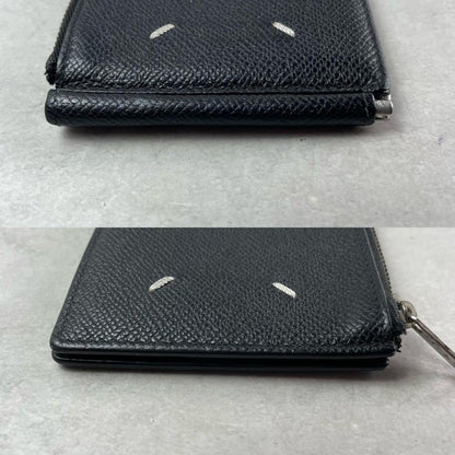 MAISON MARGIELA Leather Money Wallet Black Size ONE SIZE