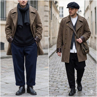Y's for men 90s Oversized Napoleon Coat Khaki Size L