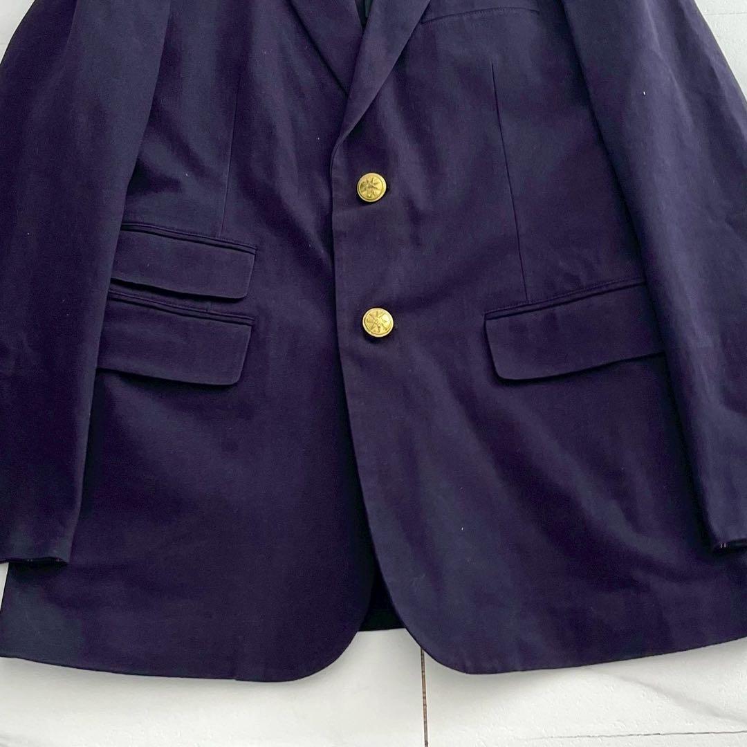 Yohji Yamamoto PH 12SS Gold Button Cotton Blazer Navy Size L