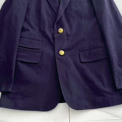 Yohji Yamamoto PH 12SS Gold Button Cotton Blazer Navy Size L