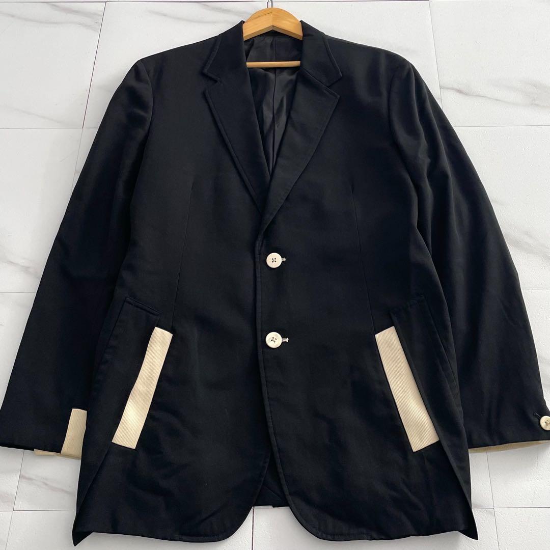Yohji Yamamoto POUR HOMME 09AW Bicolor Blazer Black Size XL