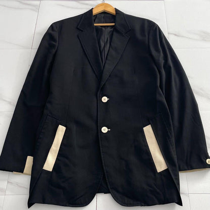 Yohji Yamamoto POUR HOMME 09AW Bicolor Blazer Black Size XL