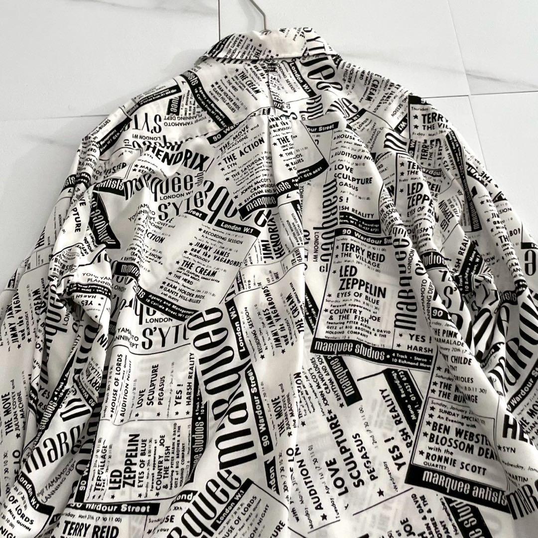 marquee club shirt Newspaper Print Long Sleeve Shirt Size XL