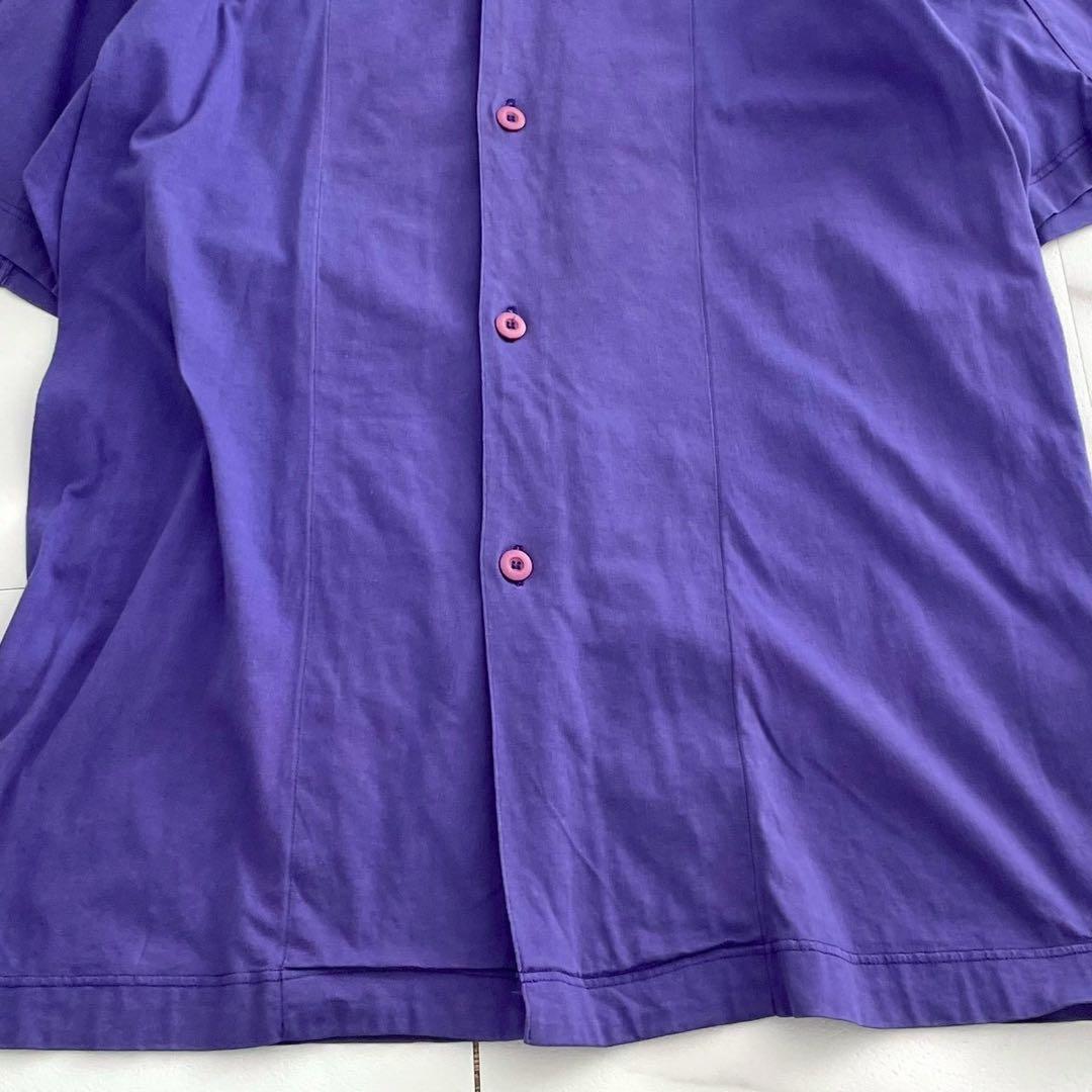 ISSEY MIYAKE MEN 80s Vintage Open Collar Shirt Purple Size L