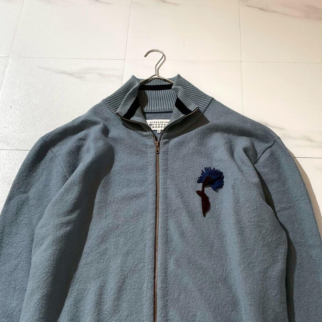 MAISON MARGIELA Wool Drivers Knit Zip-Up Blue Size XL