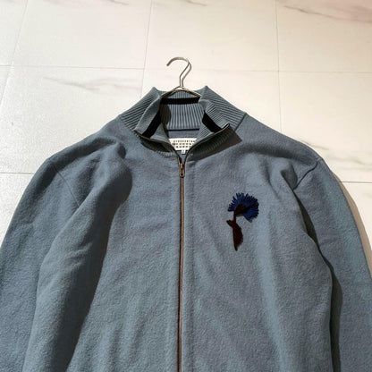 MAISON MARGIELA Wool Drivers Knit Zip-Up Blue Size XL