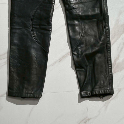 ISSEY MIYAKE MEN 96AW Lamb Leather Biker Pants Black Size 34
