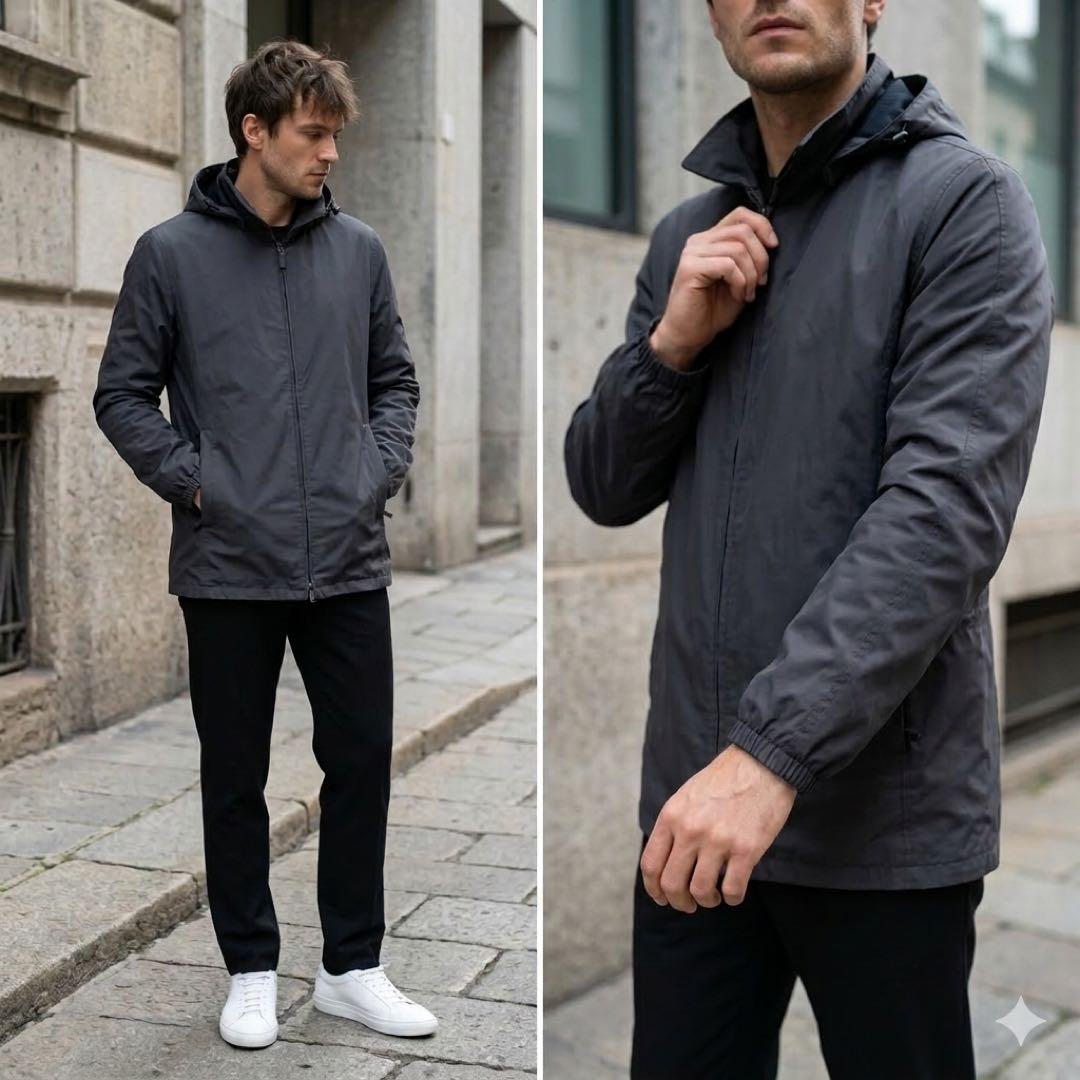 PRADA GORE-TEX Linea Rossa Nylon Jacket Gray Size 46