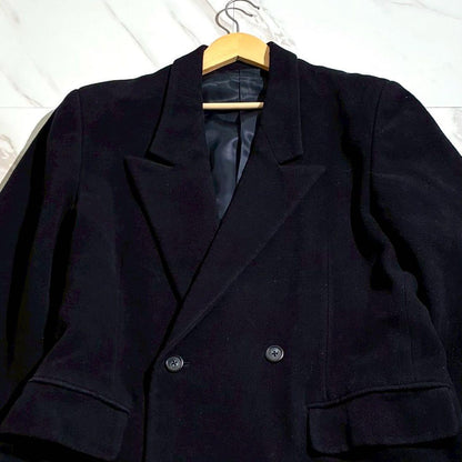 Y's for men 80s Double Chester Coat Wool Nylon Navy Size L