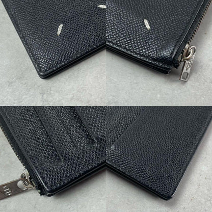 MAISON MARGIELA Leather Money Wallet Black Size ONE SIZE