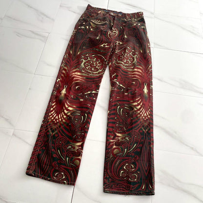 Jean Paul Gaultier Archive Tribal Tattoo Print Jeans