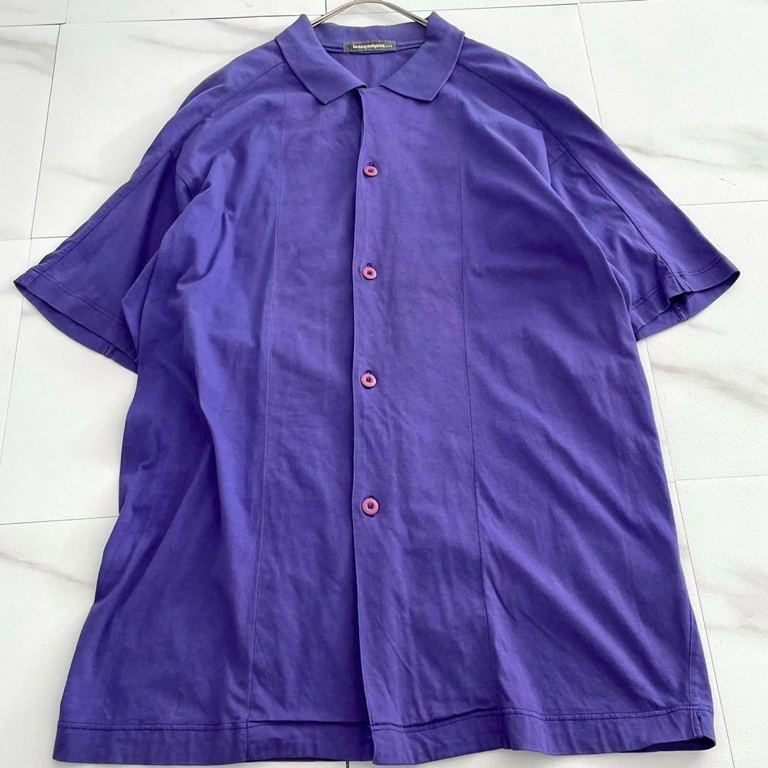 ISSEY MIYAKE MEN 80s Vintage Open Collar Shirt Purple Size L