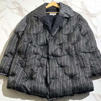 Maison Margiela Glam Slam Striped Down Jacket Gray Size L