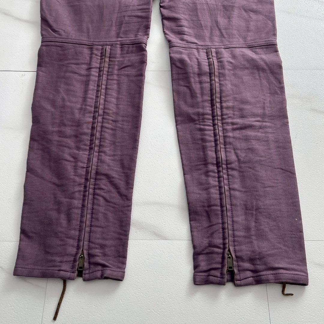 ISSEY MIYAKE MEN 05AW Leather Lace-Up Pants Purple Size XL