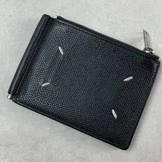 MAISON MARGIELA Leather Money Wallet Black Size ONE SIZE