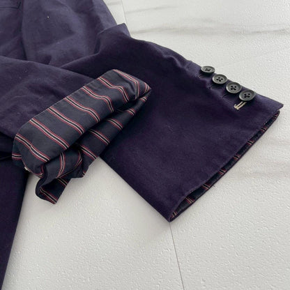 Yohji Yamamoto PH 12SS Gold Button Cotton Blazer Navy Size L