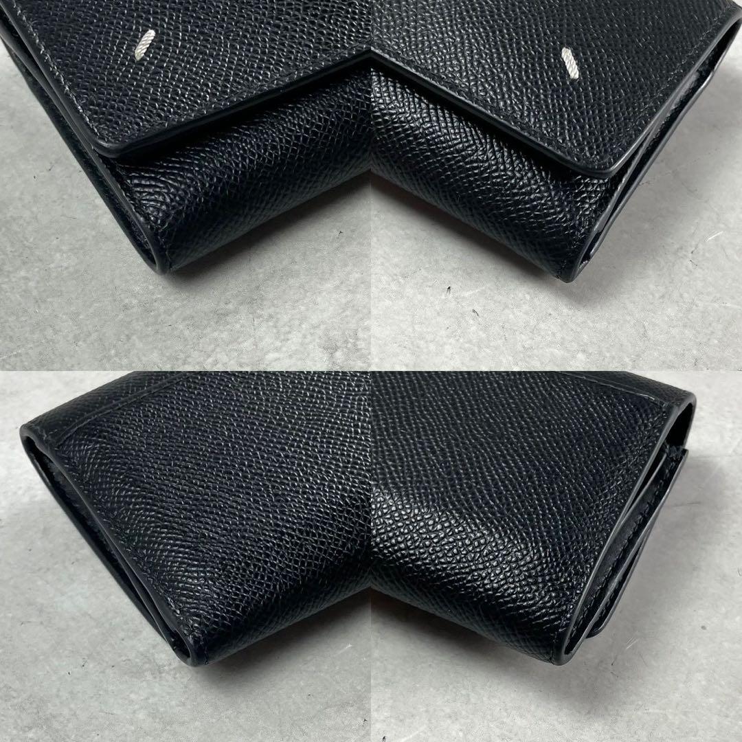 MAISON MARGIELA Leather Trifold Wallet Black Size ONE SIZE