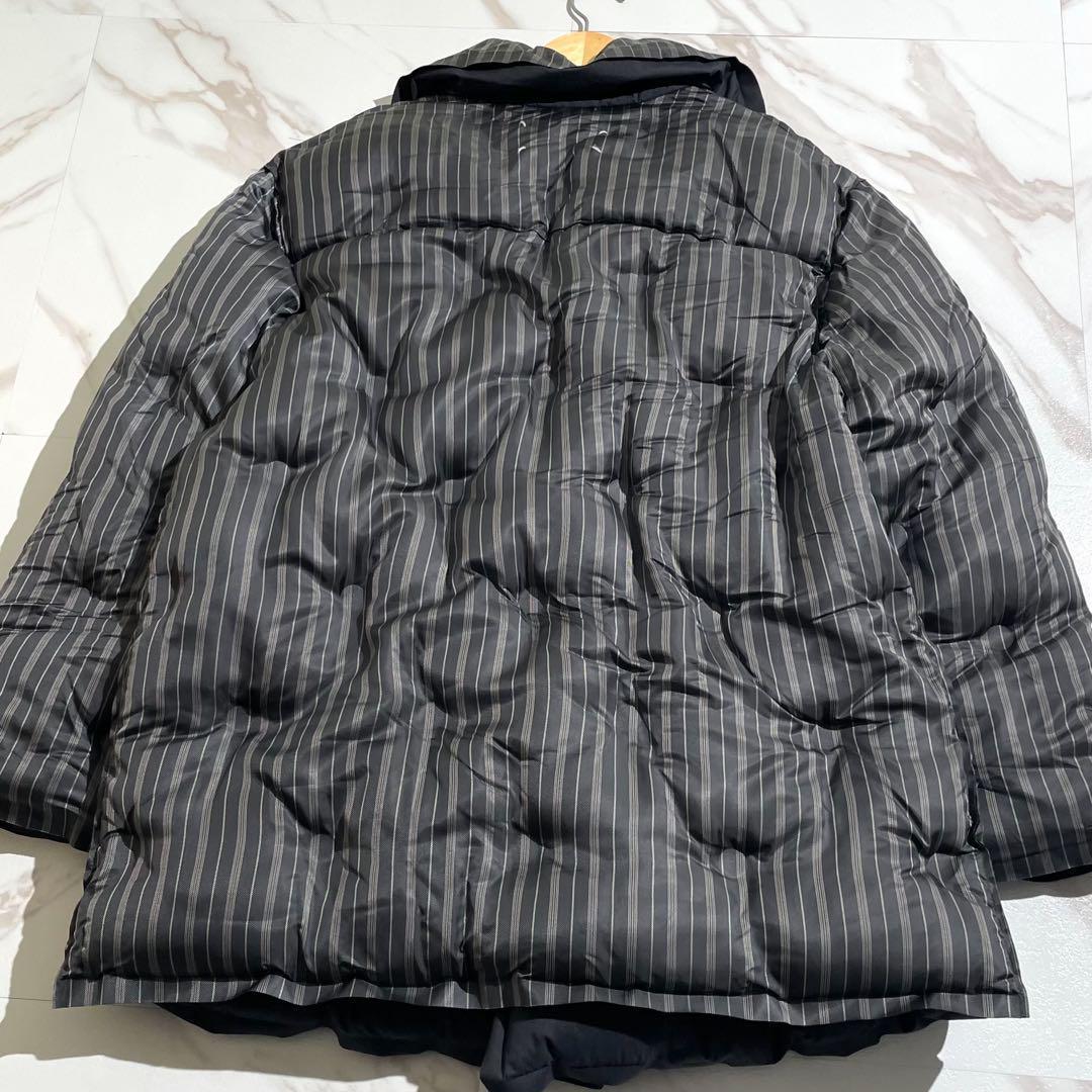 Maison Margiela Glam Slam Striped Down Jacket Gray Size L